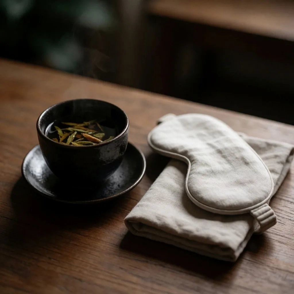 Chamomile tea in evening light